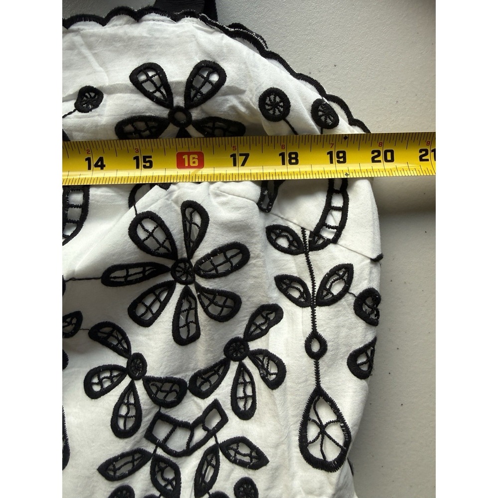 Anthropologie White Midi Dress with Black Embroidery - Picture 8 of 12